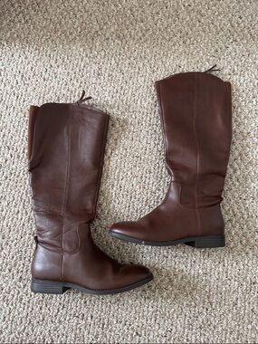 Universal Thread Women's Brown Leather Riding Boots